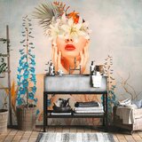  Foto tapeta - Nature in thought - female figure among flowers on a patterned background 400x280 Vodootporna | shoptok.hr
