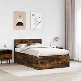  Krevetna konstrukcija s uzglavljem Dimljeni hrast 120 x 190 cm | shoptok.hr
