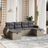 vidaXL 6-dijelni set vrtnih sofa od poliratana s jastucima sivi | shoptok.hr