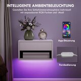  Set od 2 noćna ormarića s RGB LED rasvjetom plutajući noćni ormarić s ladicom i otvorenim pretincem bijela | shoptok.hr