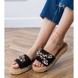 Gemre Black espadrille flip-flops with a bow Kartis | shoptok.hr