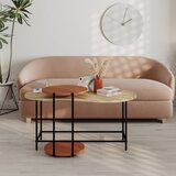 Marckeric Ciglasti/u prirodnoj boji stolići za kavu u setu 2 kom s pločom stola u dekoru hrasta 65x103 cm Rosie – | shoptok.hr