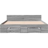 vidaXL Posteljni okvir s predali siva sonoma 150x200 cm inženirski les | Shoptok.si