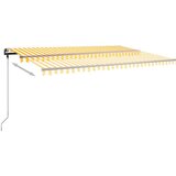  Ročno zložljiva tenda z LED lučkami 500x350 cm rumena in bela, (21089209) | Shoptok.si