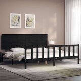  Za krevet s uzglavljem crni 200 x 200 cm od masivnog drva | shoptok.hr