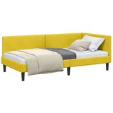 vidaXL Kutni okvir kreveta Žuta 90 x 200 cm Velvet i inženjerski drvo | shoptok.hr
