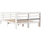 vidaXL Posteljni okvir z vzglavjem brez vzmetnice bel 160x200 cm | Shoptok.si