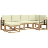 vidaXL Zunanja garnitura za sedenje 6 pcs Bela in krem Poliester, (5000270961) | Shoptok.si