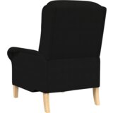 vidaXL Črn Naslanjač Črn Tkaninska obloga z lesenimi nogami | Shoptok.si