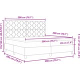 Box Spring Krevet s Madracem i LED Osvjetljenjem Svjetlosiva 200x200 cm Tkanina | shoptok.hr