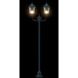 Lampa za vrt na postolju 2-lampe E27 Zelena 220 cm Aluminij | shoptok.hr