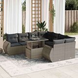 vidaXL 9-dijelni set vrtnih sofa od poliratana s jastucima sivi | shoptok.hr