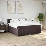  Krevet s oprugama i madracem tamnosmeđi 200x200 cm od tkanine | shoptok.hr