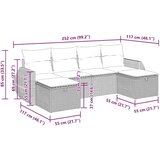 vidaXL 6-dijelni set vrtnih sofa s jastucima crni od poliratana | shoptok.hr