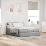 vidaXL Otomanski krevet s madracem svjetlosivi 140x190 cm od tkanine | shoptok.hr