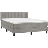  Box spring postelja z vzmetnico svetlo siva 140x200 cm žamet, (20898702) | Shoptok.si
