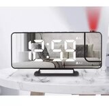 Izoxis-LED budilnik s projektorom i ogledalom – 4u1 digitalni sat, USB-C, crni | Shoptok.si