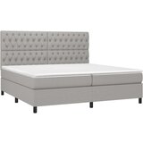 Box spring postelja z vzmetnico svetlo siva 200x200 cm blago, (20726100) | Shoptok.si