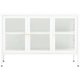  Komoda bijela 105 x 35 x 70 cm od čelika i stakla | shoptok.hr