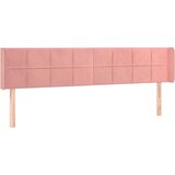  LED posteljno vzglavje roza 183x16x78/88 cm žamet, (20953795) | Shoptok.si