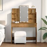vidaXL Toaletni stol s LED svjetlima Artisan hrast 96x40x142 cm | shoptok.hr