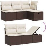 vidaXL 7-dijelni set vrtnih sofa od poliratana s jastucima smeđi | shoptok.hr