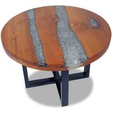 Furnova Klubska mizica iz tikovine in smole 60 cm, (21913973) | Shoptok.si
