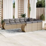  10-dijelni set vrtnih sofa s jastucima bež od poliratana | shoptok.hr