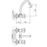 Rosan Klasik baterija za sudoperu – lavabo izliv 130mm – J K03113
