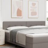  LED Odelčni Naslonjalo z Gumbi Taupe 100 cm Tkanina, (22052947) | Shoptok.si