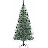  Umjetno Božićno Drvo s Snježnim Flokom i LED Svjetlom 210 cm | shoptok.hr