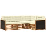 Set vanjskih sofa 4 pcs Prirodna i krem 247,5 x 168,5 x 73 cm | shoptok.hr