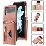 INORCO POLA za Samsung Galaxy Z Flip4 5G z več režami za kartice, žepnim stojalom na zadrgo, PU usnjen ovitek za telefon z naramnico, (22035313) | Shoptok.si