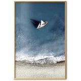  Plakat - Yacht on the Sea 21x30 Zlatni okvir | shoptok.hr