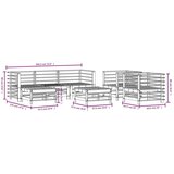  Vrtna sedežna garnitura 7-delna bela trdna borovina | Shoptok.si
