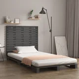  Stensko posteljno vzglavje sivo 146x3x91,5 cm trdna borovina