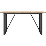  Blagovaonski stol O-oblika 160x80x75,5 cm od borovine i čelik | shoptok.hr