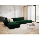 Mazzini Sofas Temno zelena žametna kotna sedežna garnitura (levi kot/z ležalnikom) Vanda – | Shoptok.si