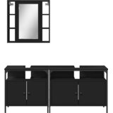  3-dijelni set kupaonskih ormarića crni od konstruiranog drva | shoptok.hr