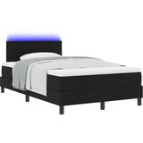 vidaXL Box Spring Postelja z Vzmetnico in LED Črna 120x200 cm Tkanina Cene