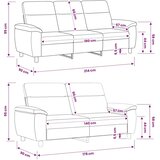  Set sofe 2 pcs Tamnosiva Tkanina - Tamnosiva 2-sjedalna (140 cm) + 3-sjedalna | shoptok.hr