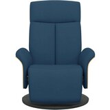  Naslanjač z naslonom za noge modro blago | Shoptok.si