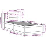 vidaXL Okvir kreveta bez madraca bijeli 100x200 cm konstruirano drvo | shoptok.hr