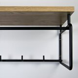 Spinder Design Črn/naraven kovinski stenski obešalnik s polico Clint – | Shoptok.si