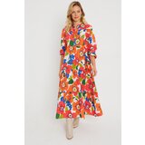 Cool & Sexy Women's Patterned Loose Mini Dress Orange | Eponuda.ba