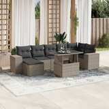 vidaXL 8-dijelni set vrtnih sofa od poliratana s jastucima svjetlosivi | shoptok.hr