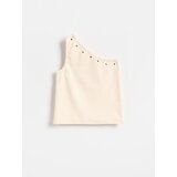 Reserved Pamučni top - boja kože | shoptok.hr