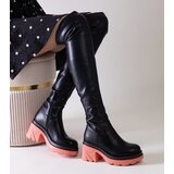 Gemre Black insulated boots on a chunky heel Meragomi | Shoptok.si