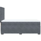 Box spring krevet s madracem tamnosivi 90x200 cm baršunasti | shoptok.hr