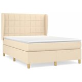  Krevet s oprugama i madracem krem 140 x 190 cm od tkanine | shoptok.hr